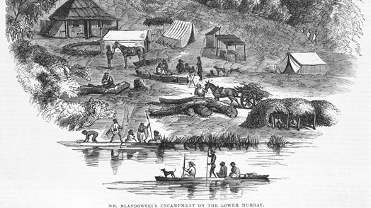 Victorian History floats on Aboriginal Stringy Bark Canoes across flooded rivers. Australians need to be taught their history.